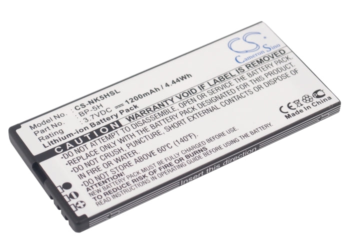 3.7V 1200mAh/4.44Wh Li-ion Mobile/SmartPhone Battery for Nokia
