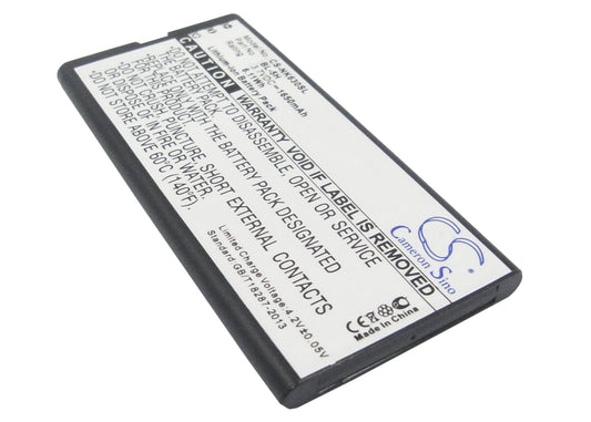 3.7V 1650mAh/6.11Wh Li-ion Mobile/SmartPhone Battery for Nokia