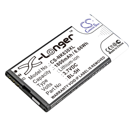 3.7V 1800mAh/6.66Wh Li-ion Mobile/SmartPhone Battery for Nokia