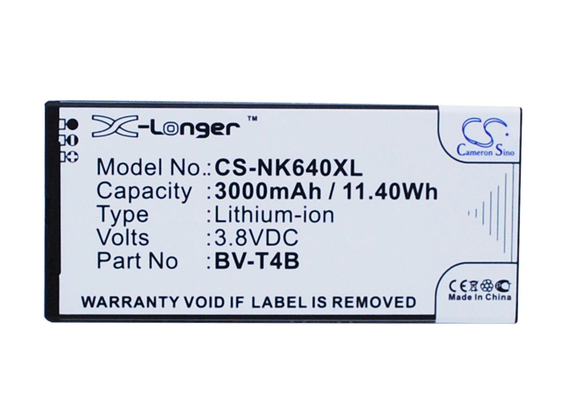 3.8V 3000mAh/11.40Wh Li-Polymer Mobile/SmartPhone Battery for Microsoft