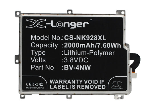 3.8V 2000mAh/7.60Wh Li-Polymer Mobile/SmartPhone Battery for Microsoft