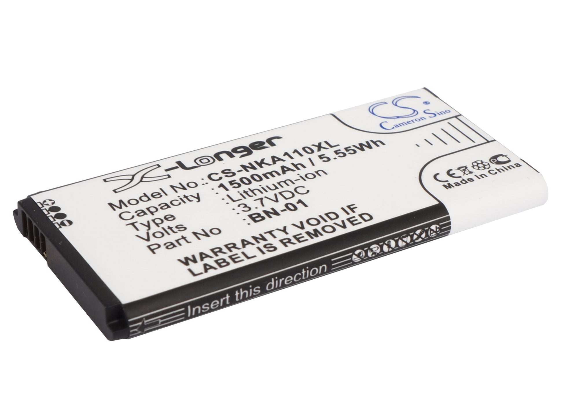 3.7V 1500mAh/5.55Wh Li-ion Mobile/SmartPhone Battery for Nokia