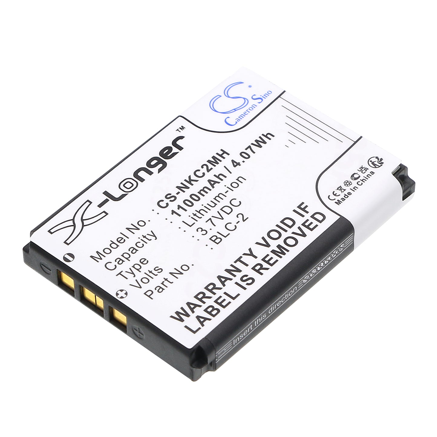 CS-NKC2MH 1350mAh/4.99Wh  Suitable for Nokia 1220, 1221, 1260 ...