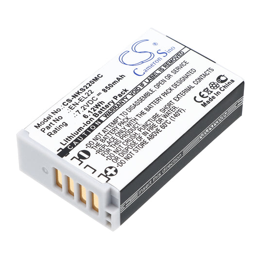 7.2V 850mAh/6.12Wh Li-ion Camera Battery for Nikon