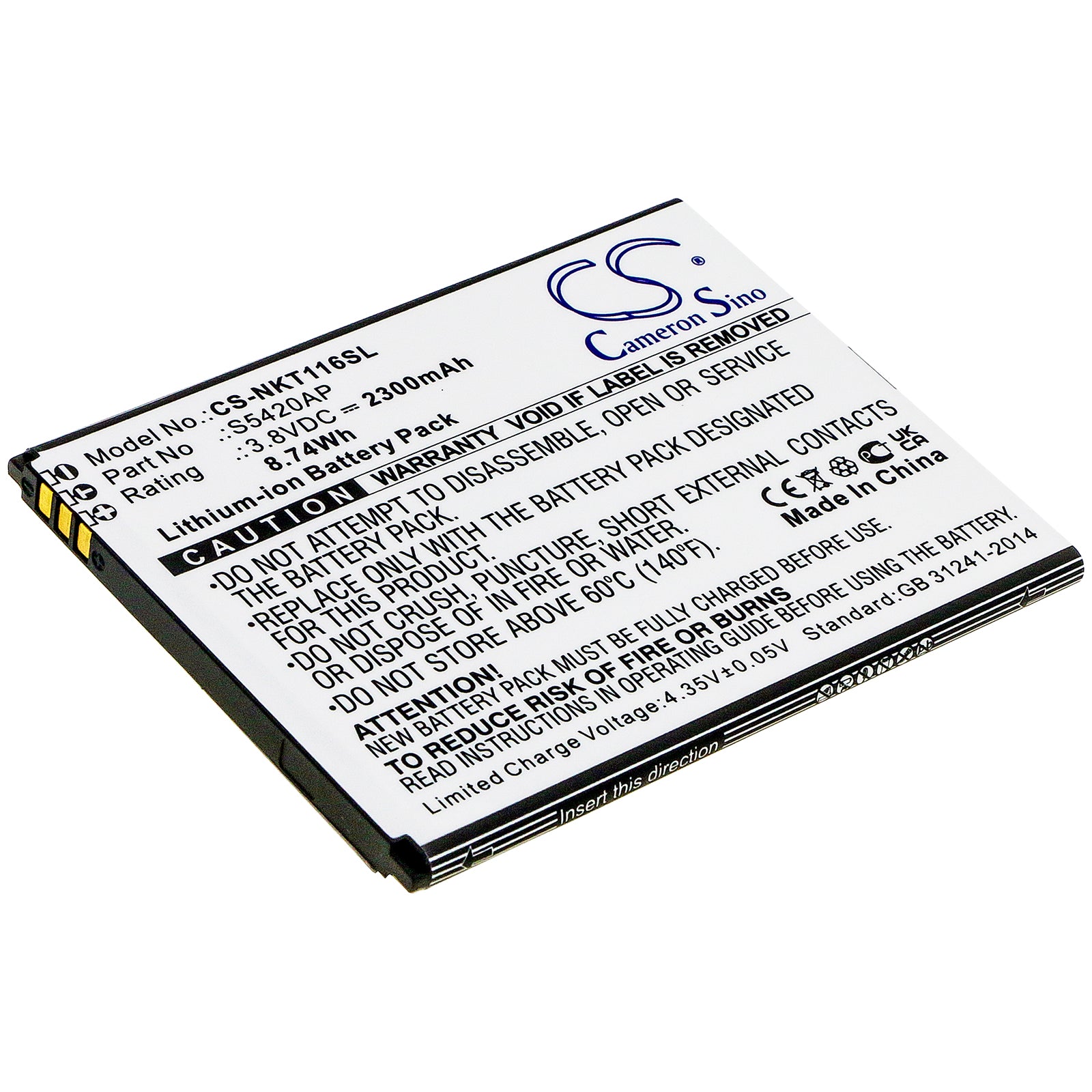 CS-NKT116SL Replacement Battery – Compatible with C1 2019, TA-1165