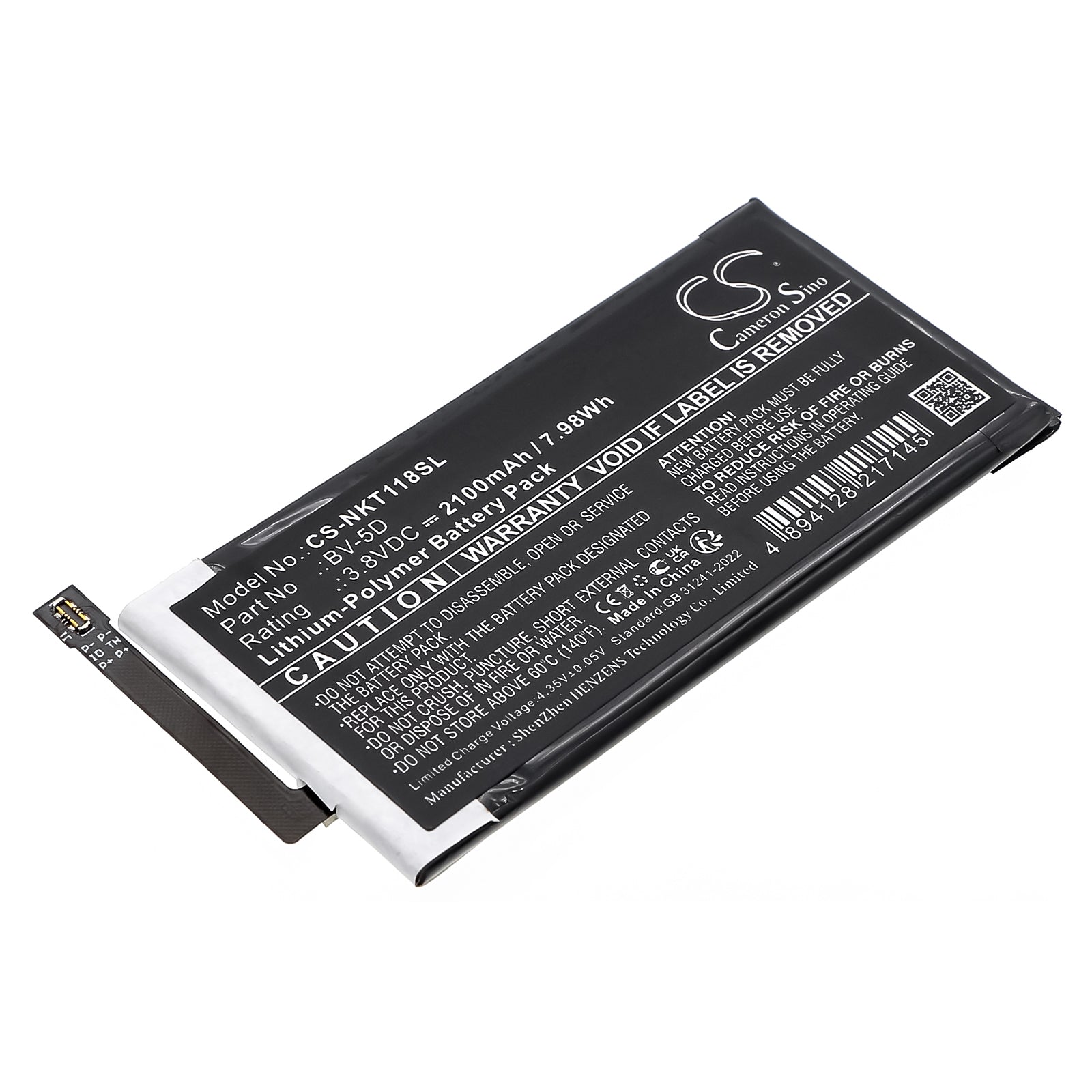 CS-NKT118SL Replacement Battery – Compatible with 800 Tough, TA-1186, TA-1186/DS