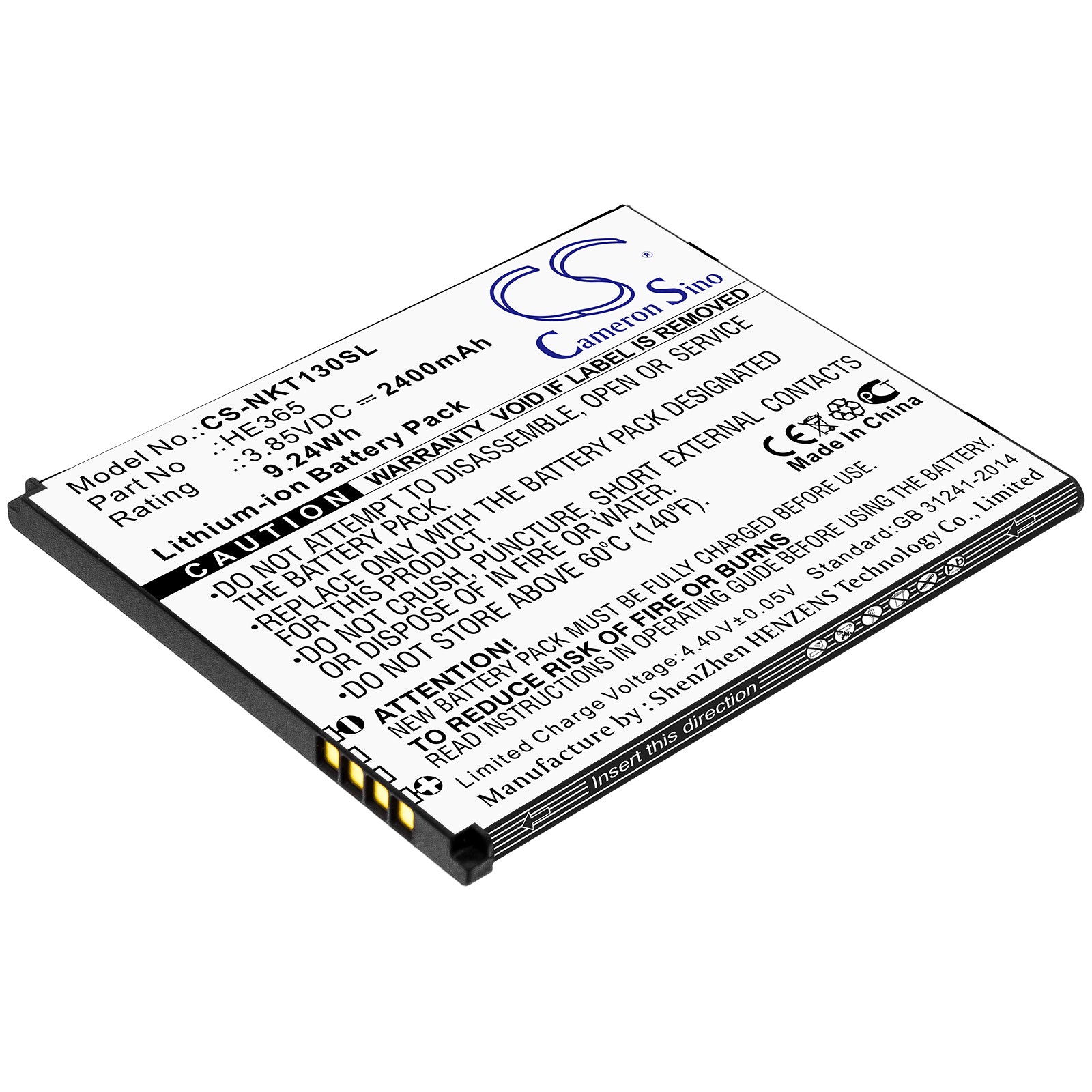 CS-NKT130SL Replacement Battery – Compatible with Nokia 1 Plus, TA-1111, TA-1123, TA-1127, TA-1130