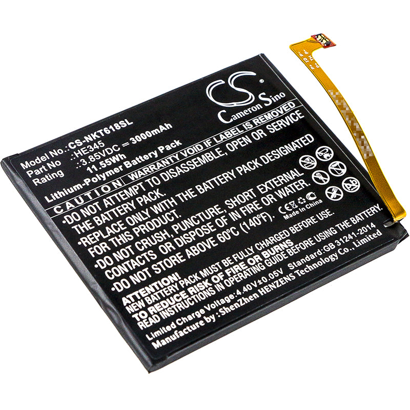 3.85V 3000mAh/11.55Wh Li-Polymer Mobile/SmartPhone Battery for Nokia