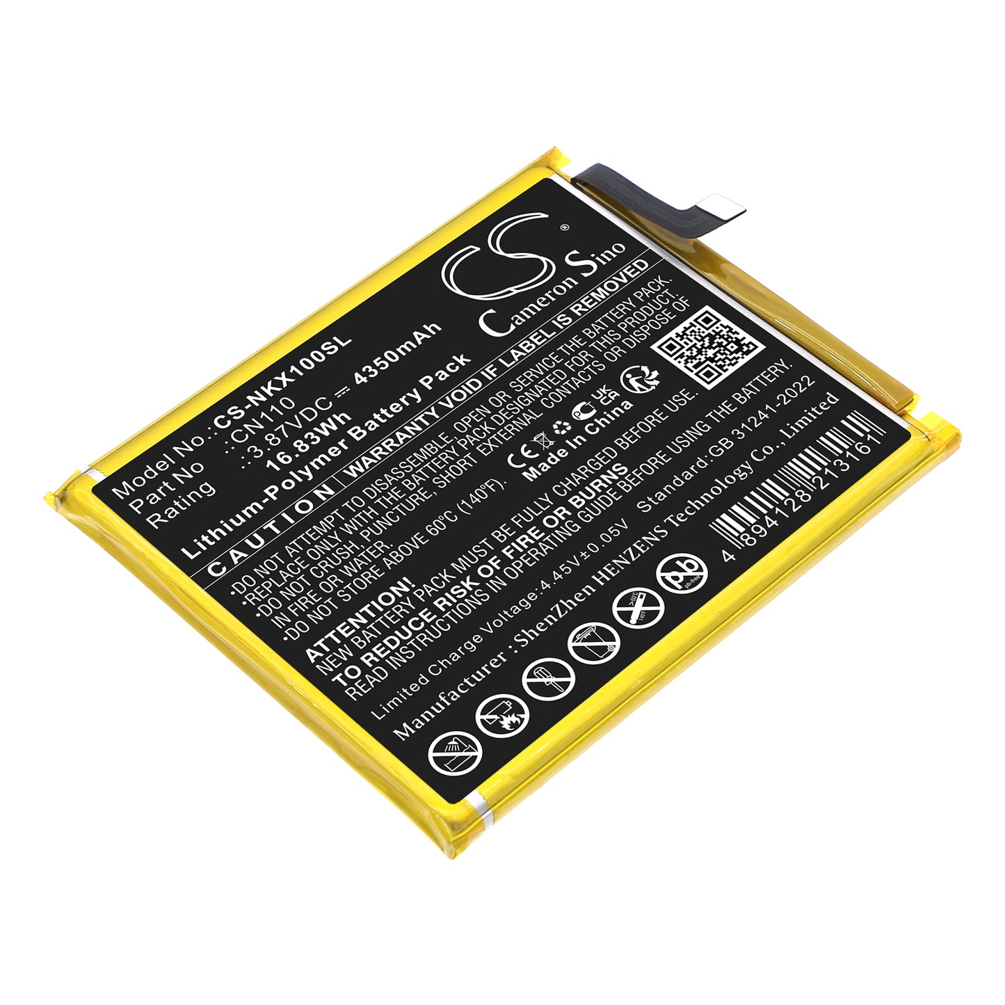 CS-NKX100SL Replacement Battery – Compatible with CX10, TA-1332, TA-1341, TA1344, TA-1350, X20