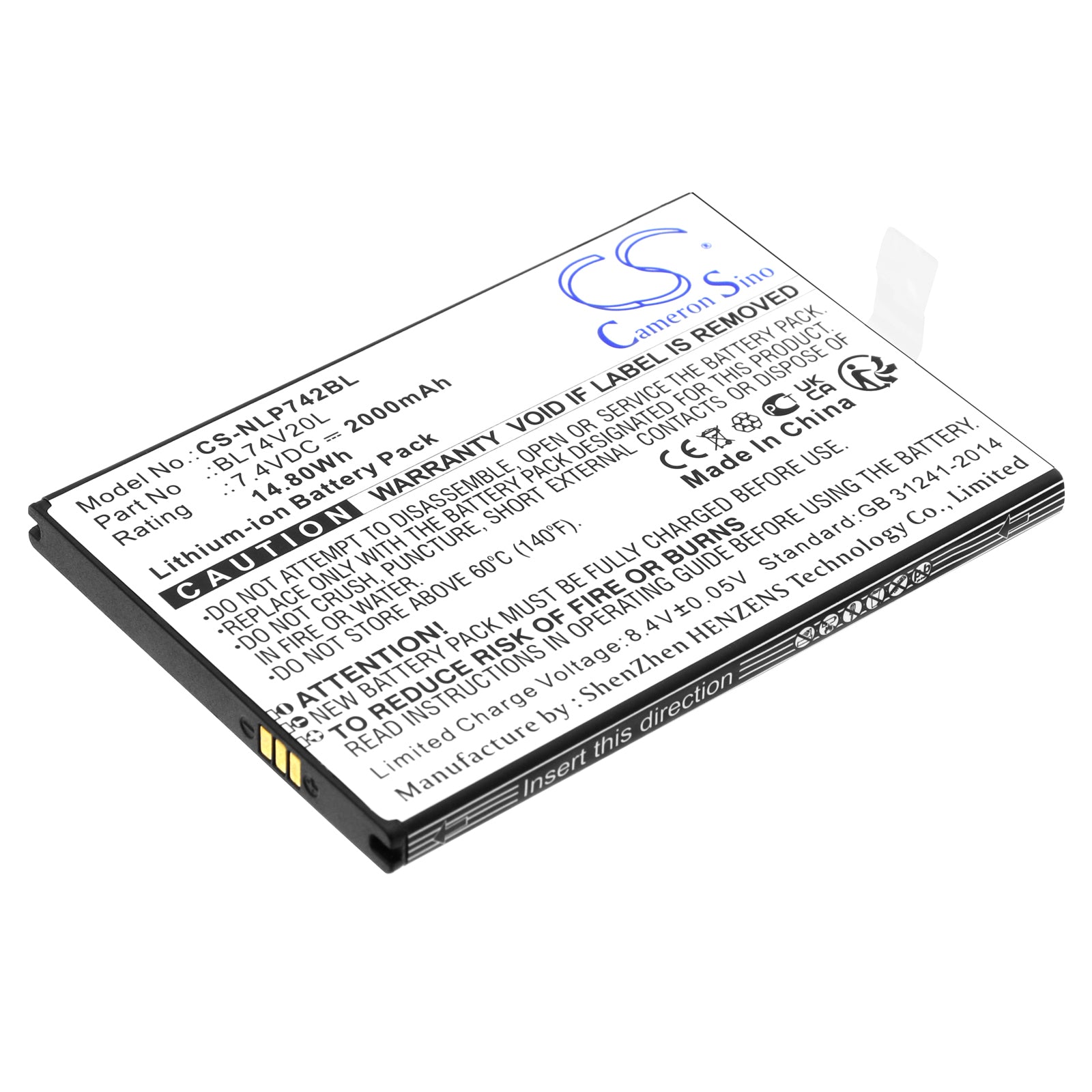 CS-NLP742BL Replacement Battery – Compatible with N900, SP600