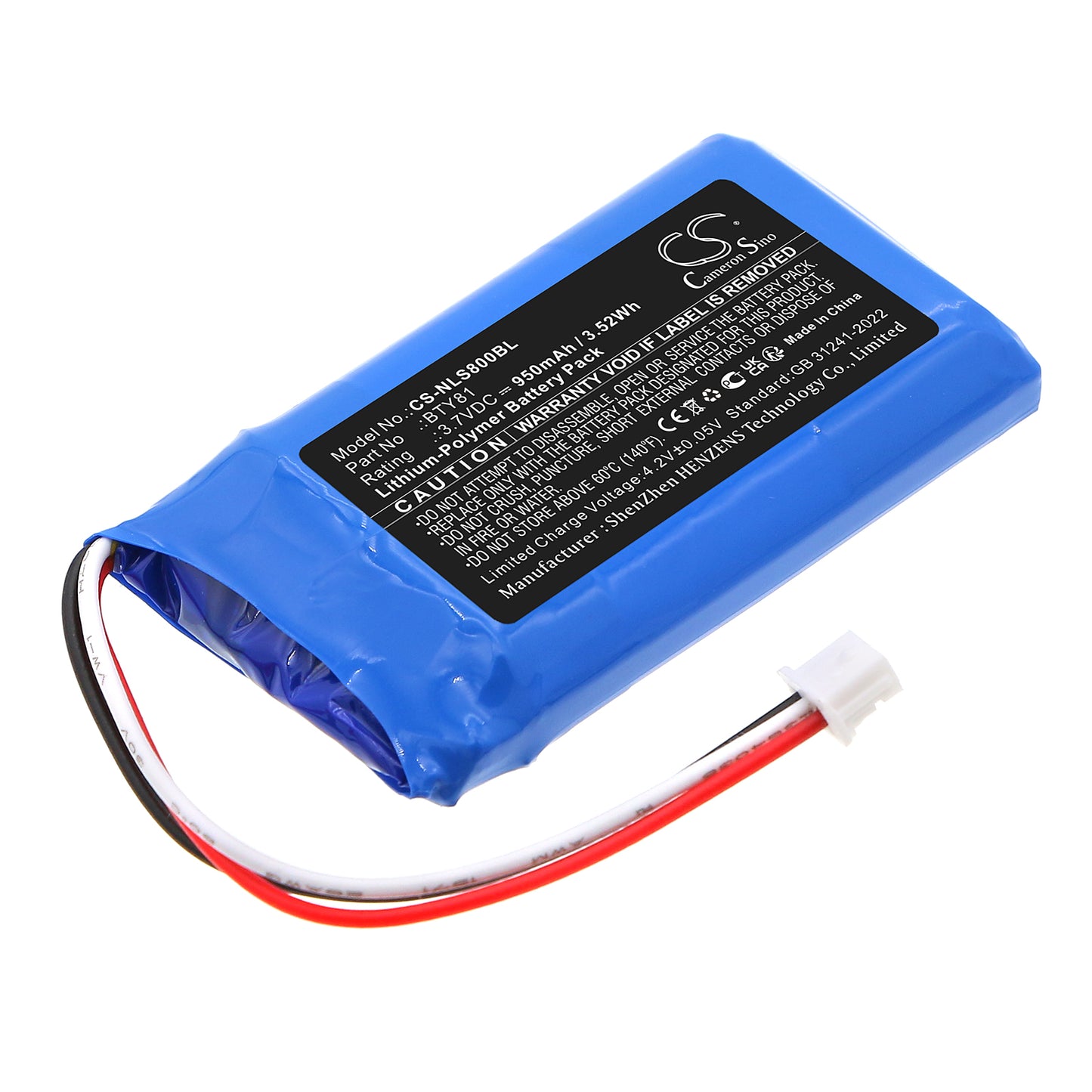 CS-NLS800BL Replacement Battery – Compatible with NLS-BS80