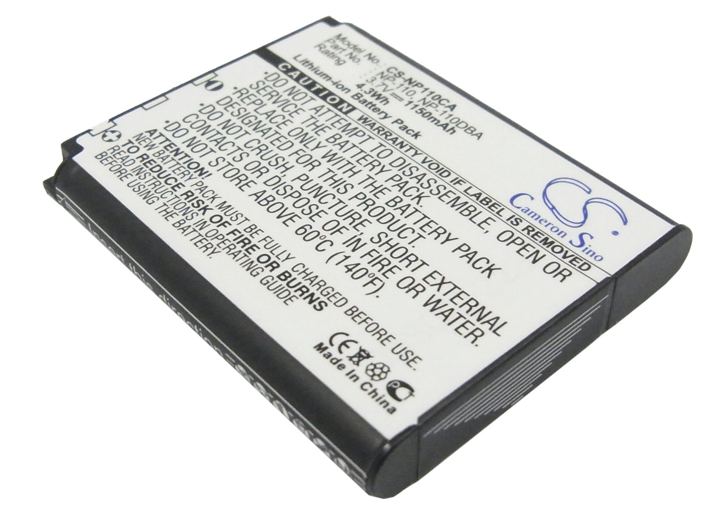 3.7V 1150mAh Li-ion Camera Battery for Casio