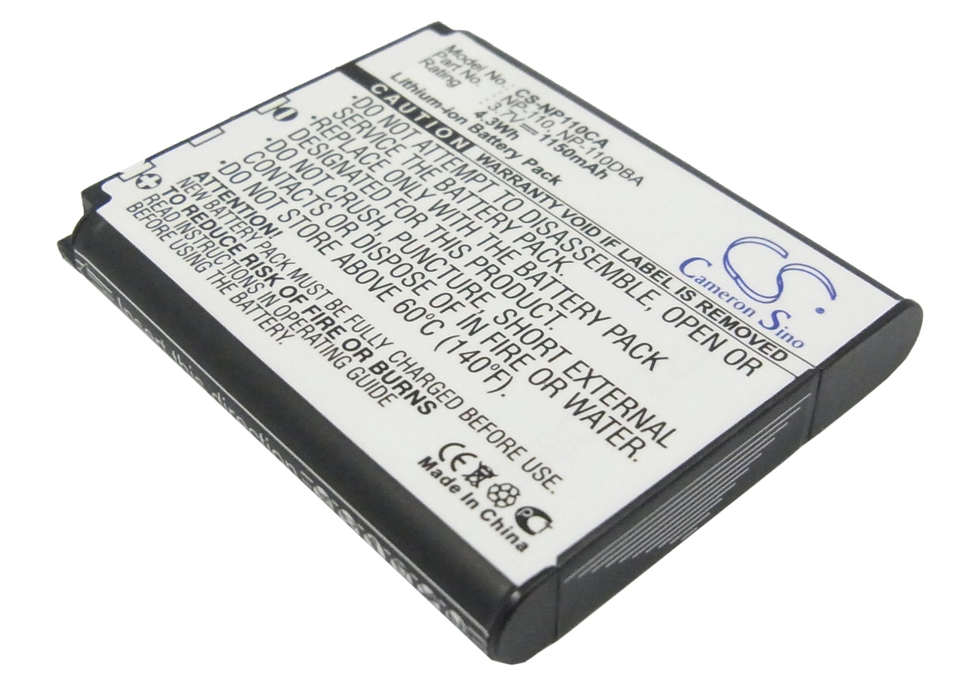 3.7V 1150mAh Li-ion Camera Battery for Casio