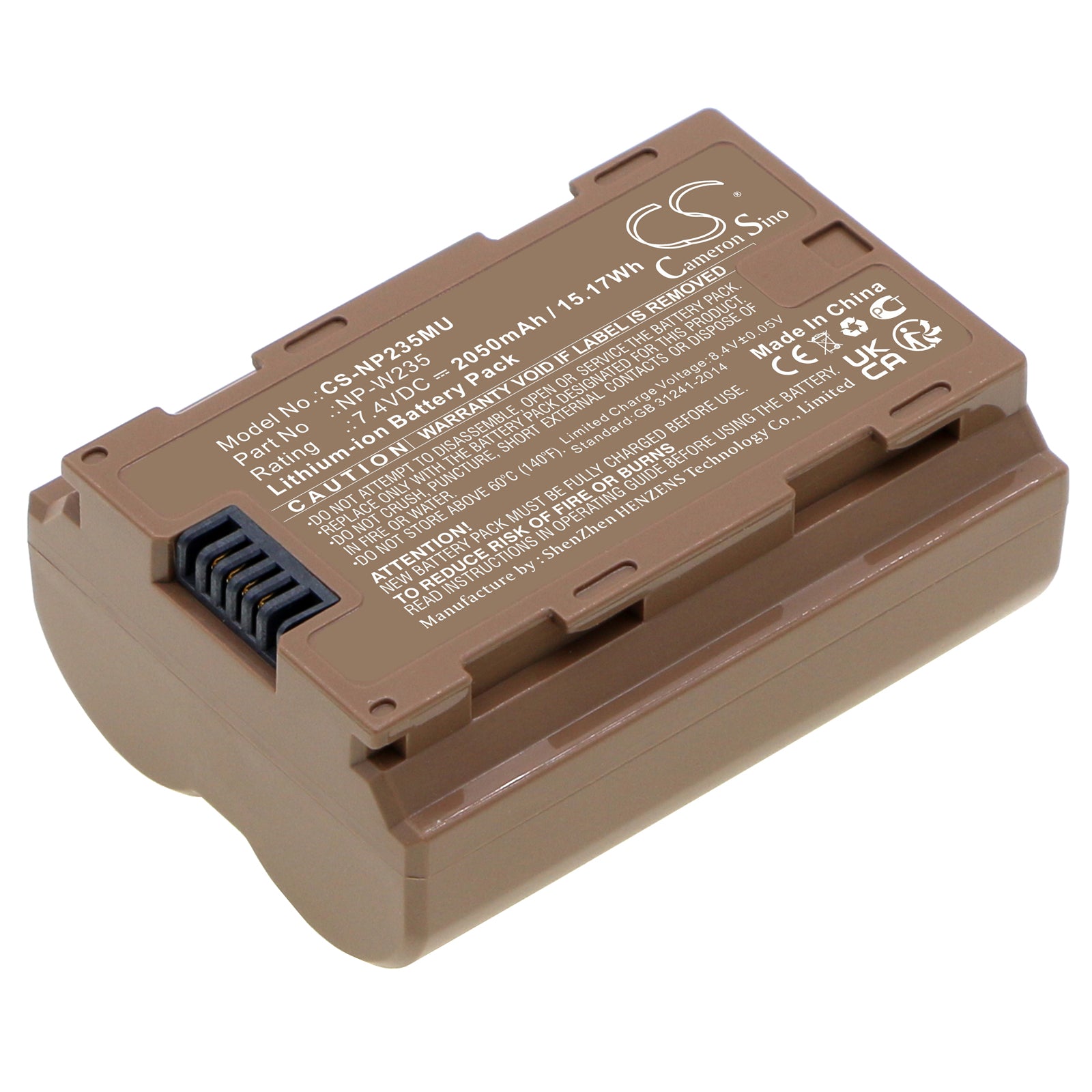 CS-NP235MU Replacement Battery – Compatible with GFX100S, GFX50S II, X-H2S, X-T4