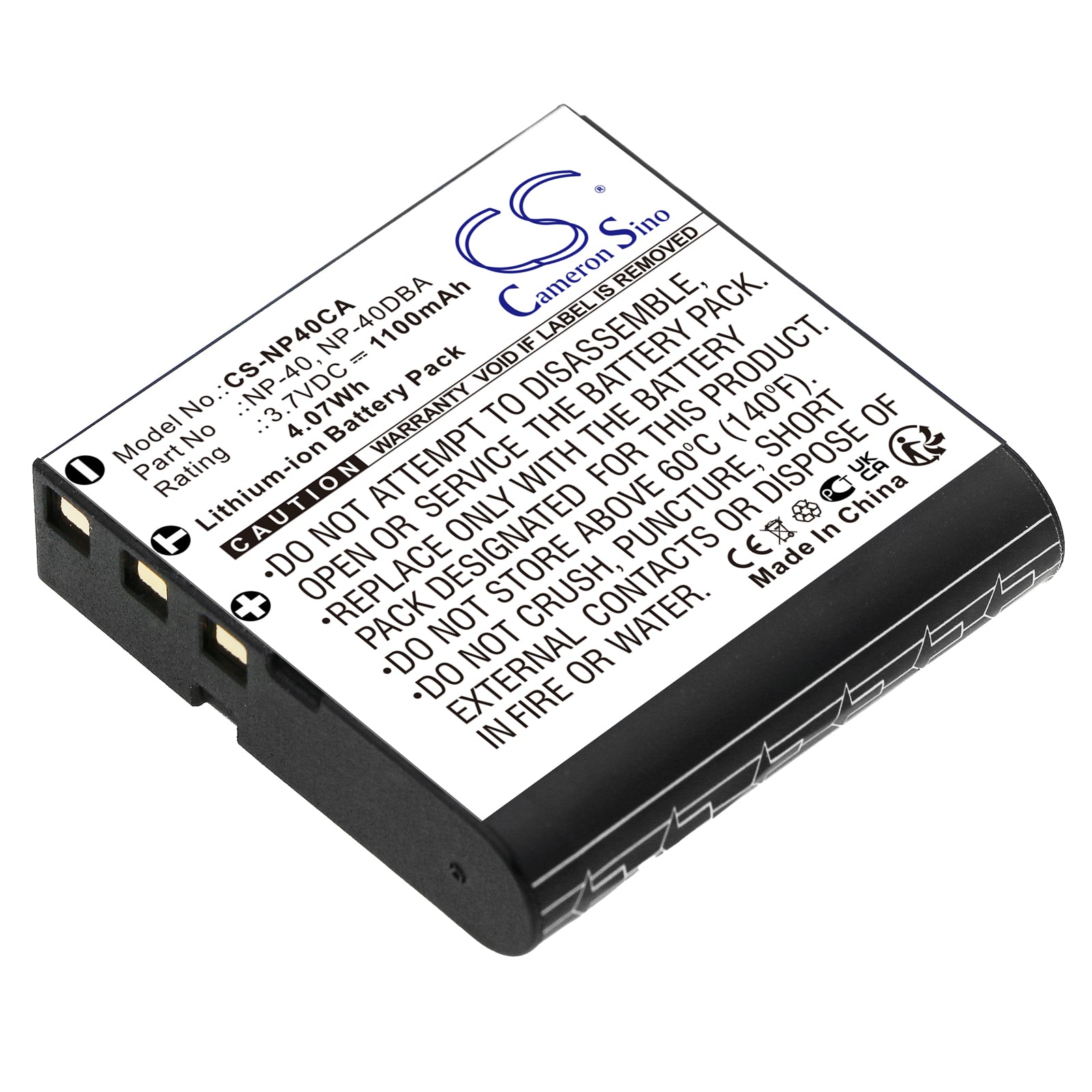 3.7V 1230mAh/4.55Wh Li-ion Camera Battery for Bell & Howell