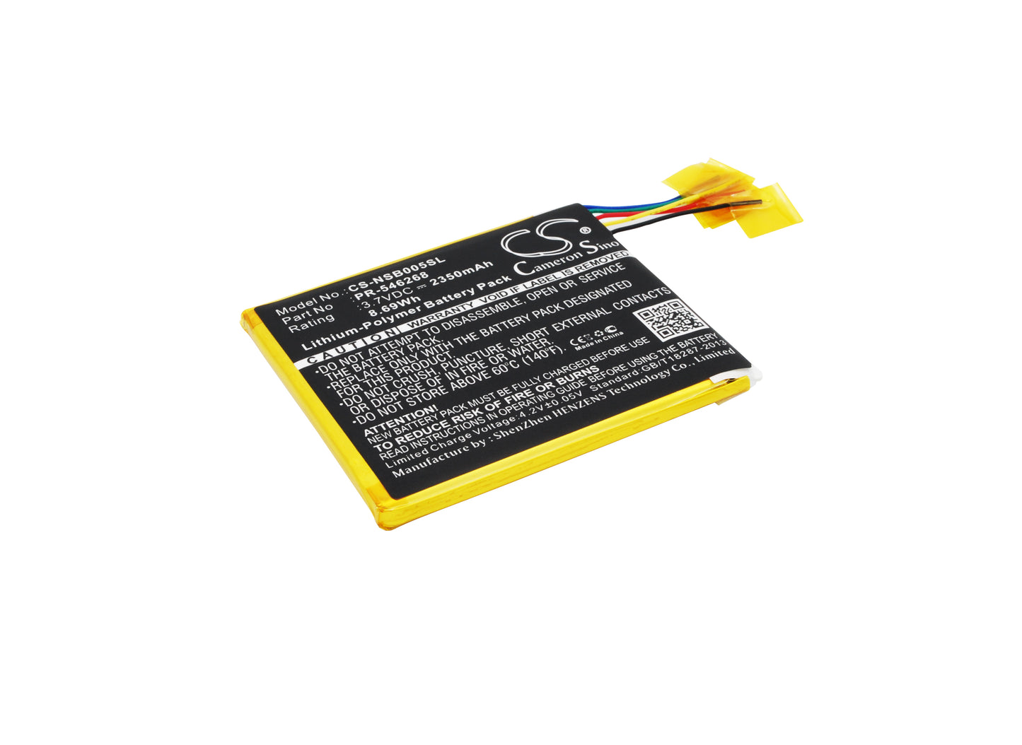 3.7V 2350mAh/8.69Wh Li-Polymer Tablet Battery for Fuhu