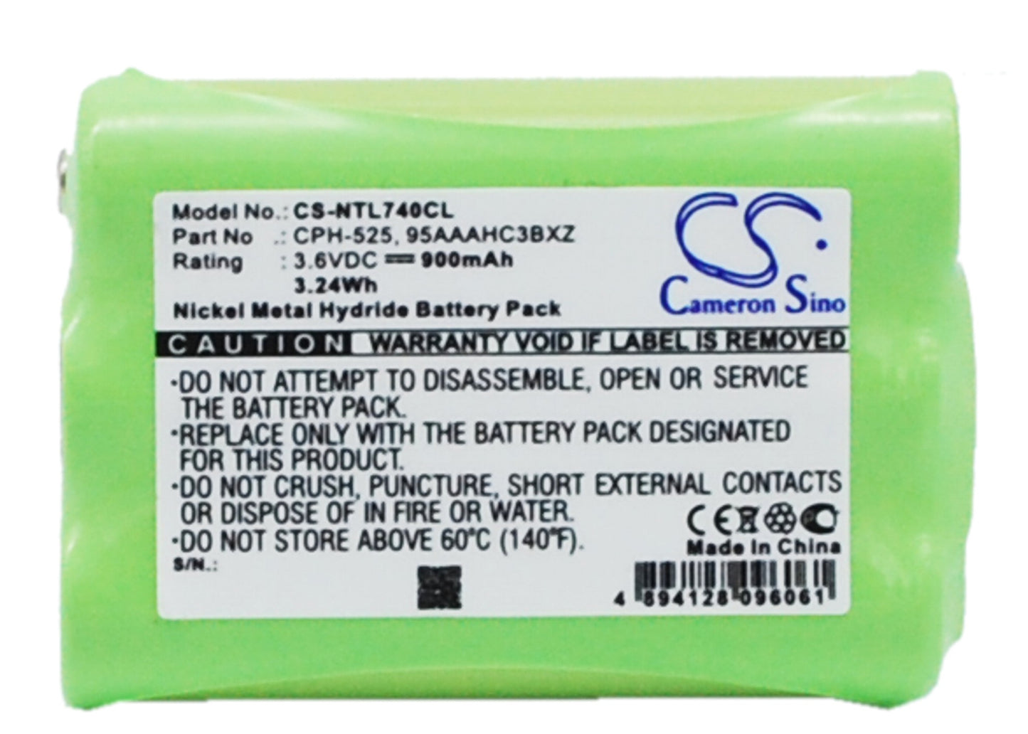 900mAh / 3.24Wh Battery  suitable for Nortel T7406E, 81010