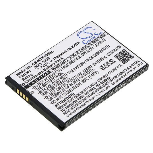 3.7V 1700mAh/6.29Wh Li-ion Barcode/Scanner Battery for Handheld