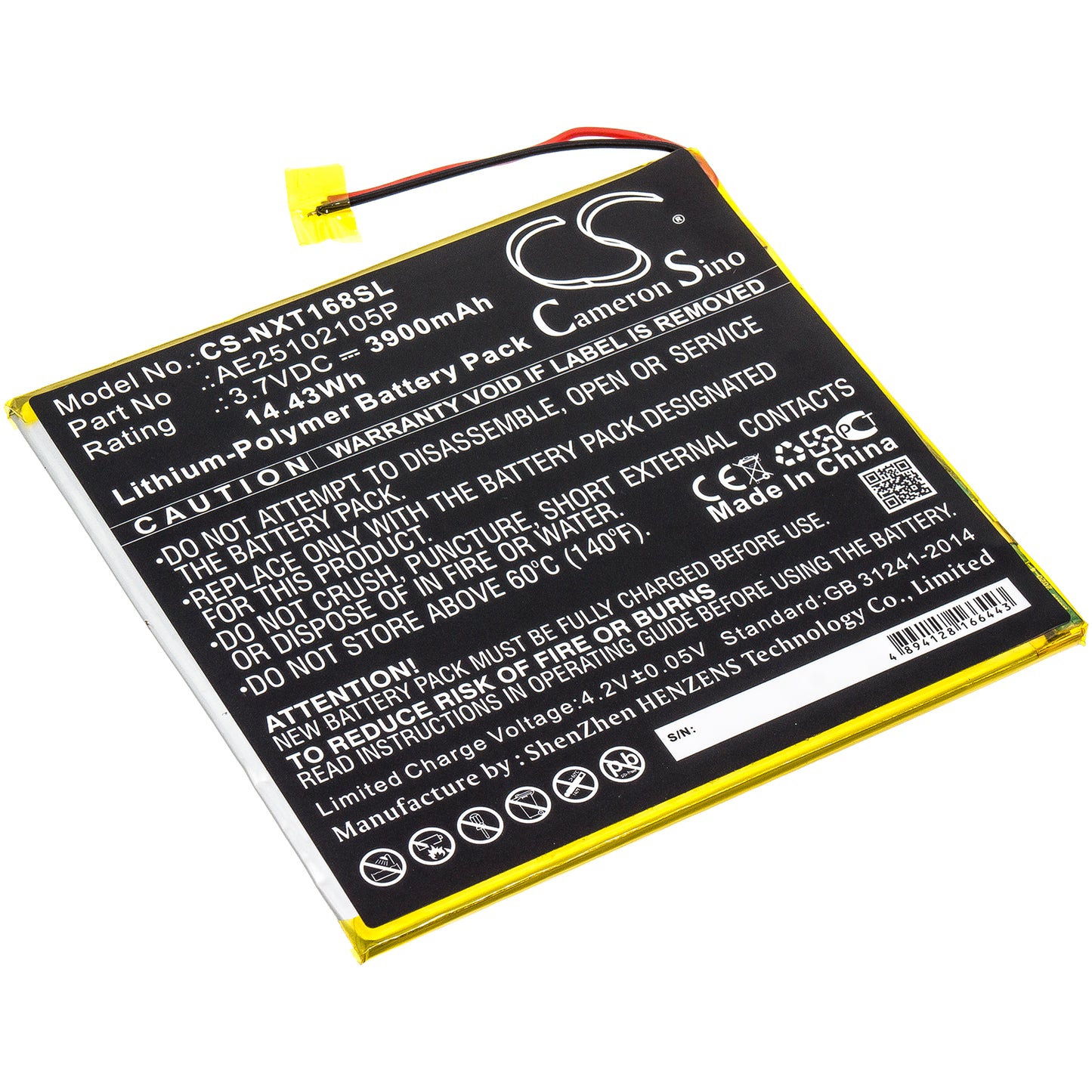 CS-NXT168SL Replacement Battery – Compatible with Ares 8A, NX16A8116KPK