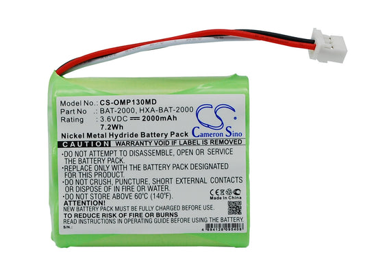 3.6V 2000mAh/7.20Wh Ni-MH Medical Battery for OMRON