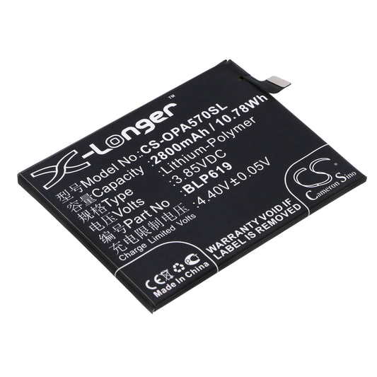 3.85V 2800mAh/10.78Wh Li-Polymer Mobile/SmartPhone Battery for OPPO