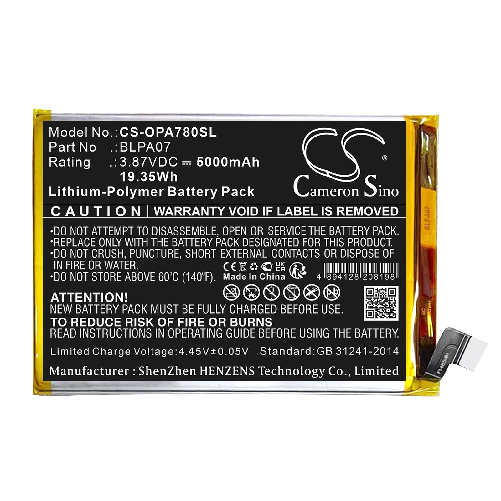 CS-OPA780SL Replacement Battery – Compatible with A78 4G, CPH2565