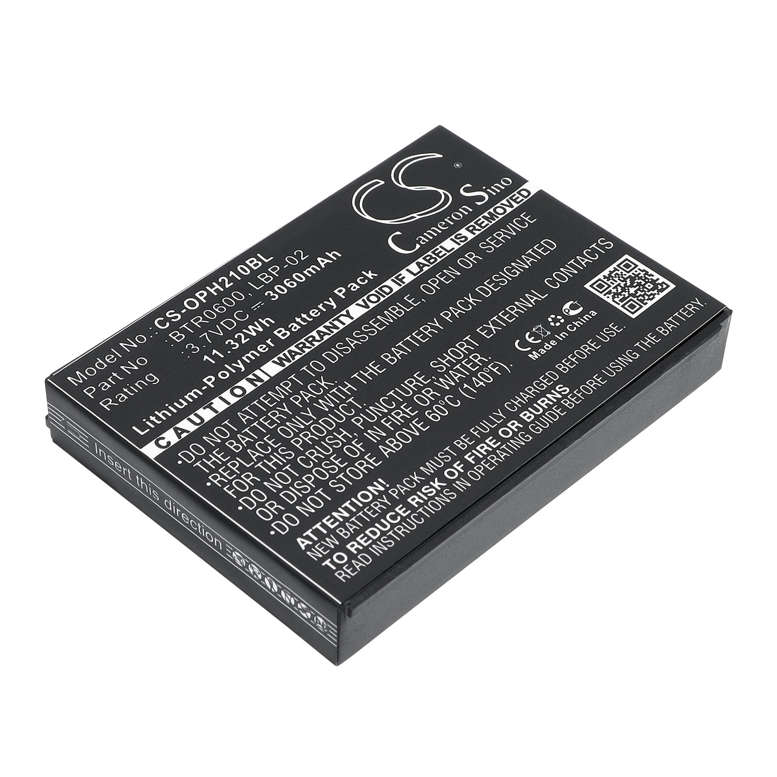 3.7V 3060mAh/11.32Wh Li-Polymer Barcode/Scanner Battery for Opticon