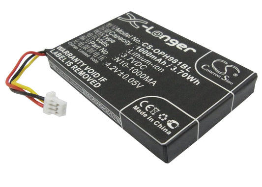 3.7V 1000mAh Li-Ion BATTERY OPTICON N10-1000MA