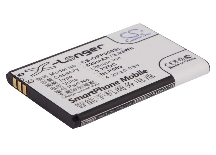 3.7V 820mAh/3.03Wh Li-ion Mobile/SmartPhone Battery for OPPO