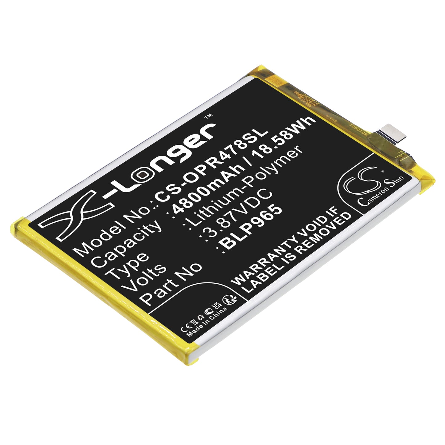 CS-OPR478SL Replacement Battery – Compatible with K10x 5G, PGGM10