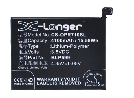3.8V 4100mAh/15.58Wh Li-Polymer Mobile/SmartPhone Battery for OPPO