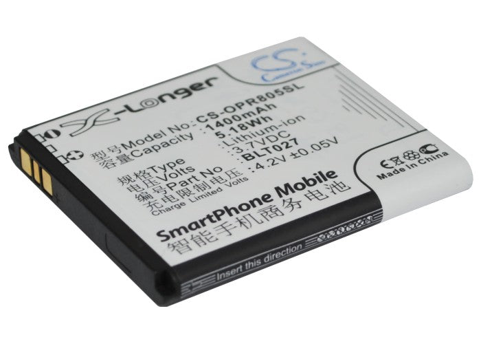 3.7V 1400mAh/5.18Wh Li-ion Mobile/SmartPhone Battery for OPPO