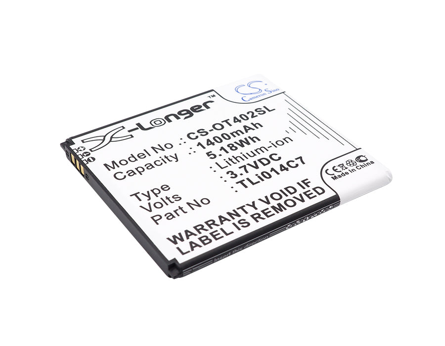 3.7V 1400mAh/5.18Wh Li-ion Mobile/SmartPhone Battery for Alcatel