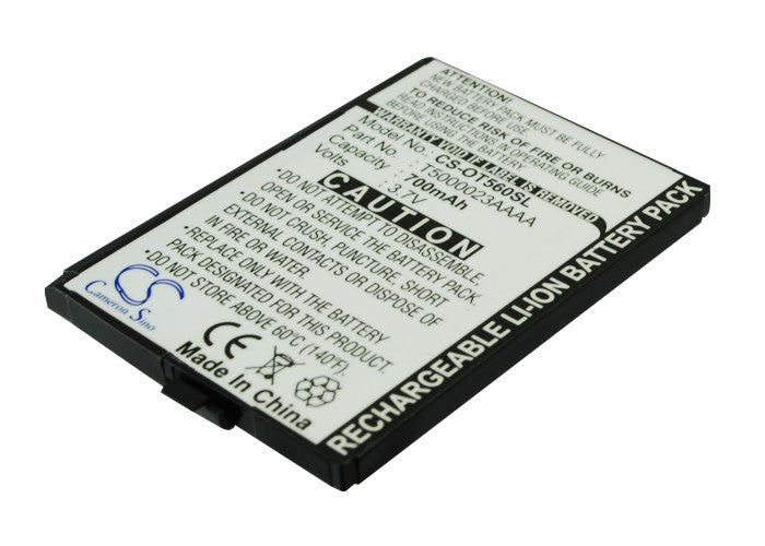 3.7V 700mAh/2.59Wh Li-ion Mobile/SmartPhone Battery for Alcatel