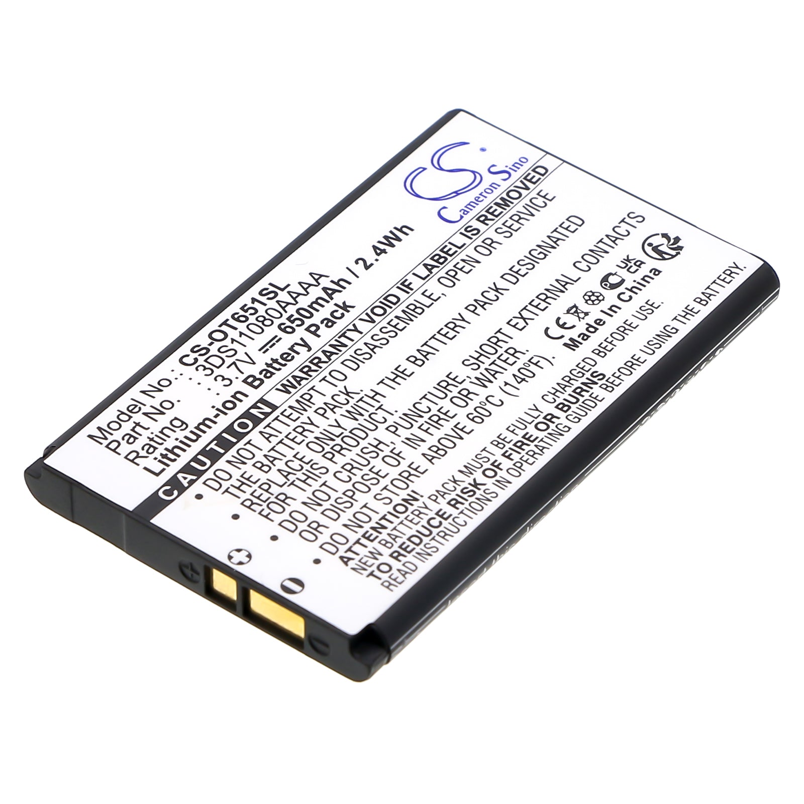 3.7V 650mAh/2.41Wh Li-ion Mobile/SmartPhone Battery for Tchibo