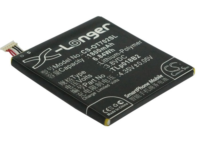 3.8V 1800mAh/6.84Wh Li-Polymer Mobile/SmartPhone Battery for Alcatel