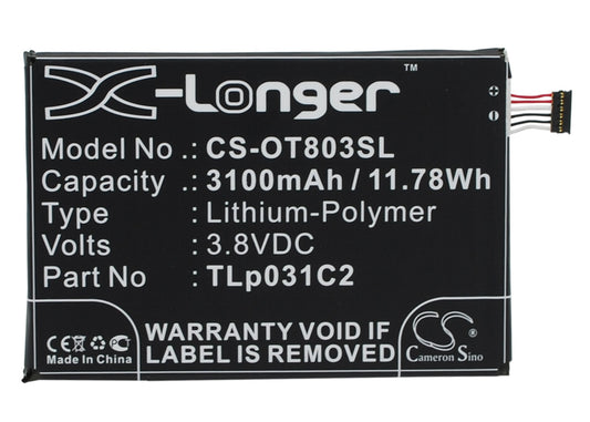 3.8V 3100mAh/11.78Wh Li-Polymer Mobile/SmartPhone Battery for Orange