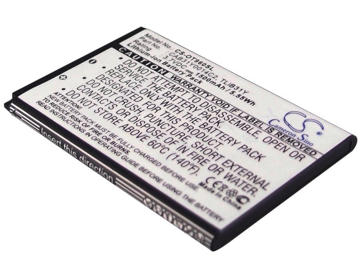 3.7V 1500mAh/5.55Wh Li-ion Mobile/SmartPhone Battery for Alcatel