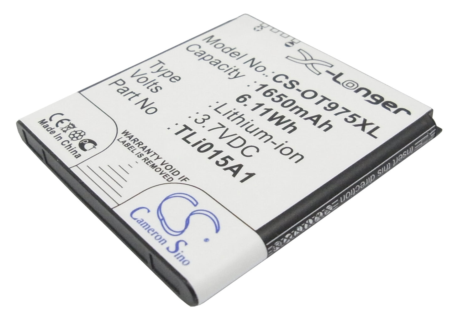 3.7V 1650mAh/6.11Wh Li-ion Mobile/SmartPhone Battery for BASE