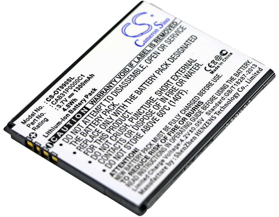 3.7V 1300mAh/4.81Wh Li-ion Mobile/SmartPhone Battery for VIRGIN MOBILE