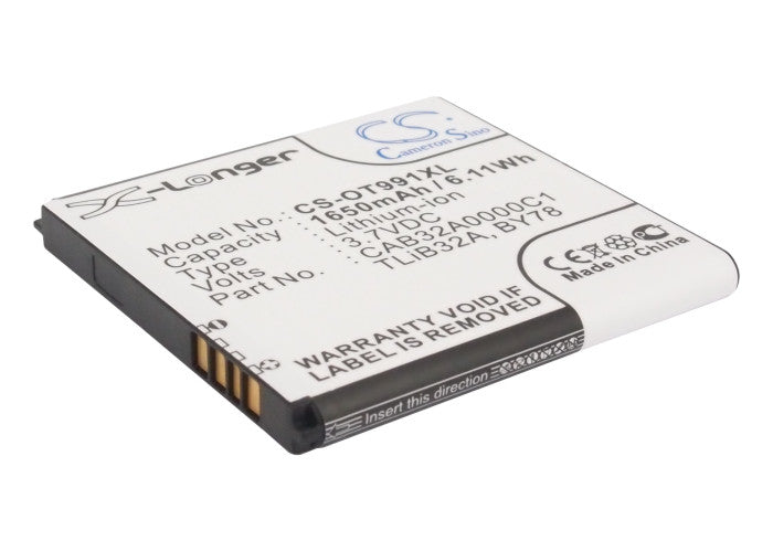 3.7V 1650mAh/6.11Wh Li-ion Mobile/SmartPhone Battery for Alcatel