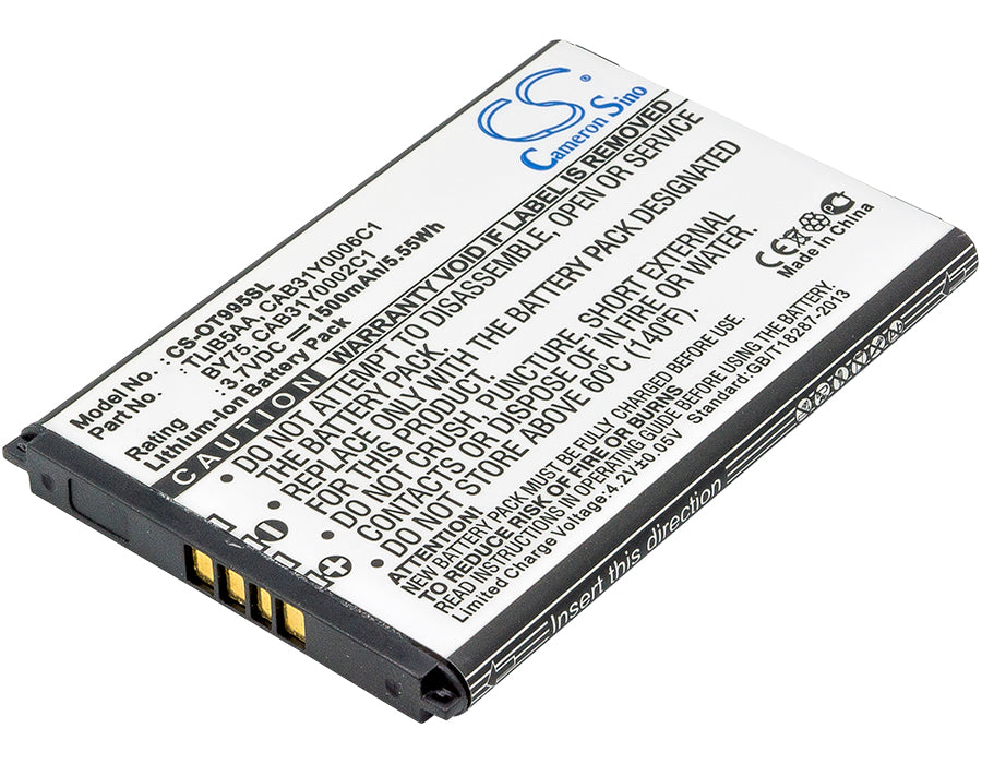 3.7V 1500mAh/5.55Wh Li-ion Mobile/SmartPhone Battery for Alcatel