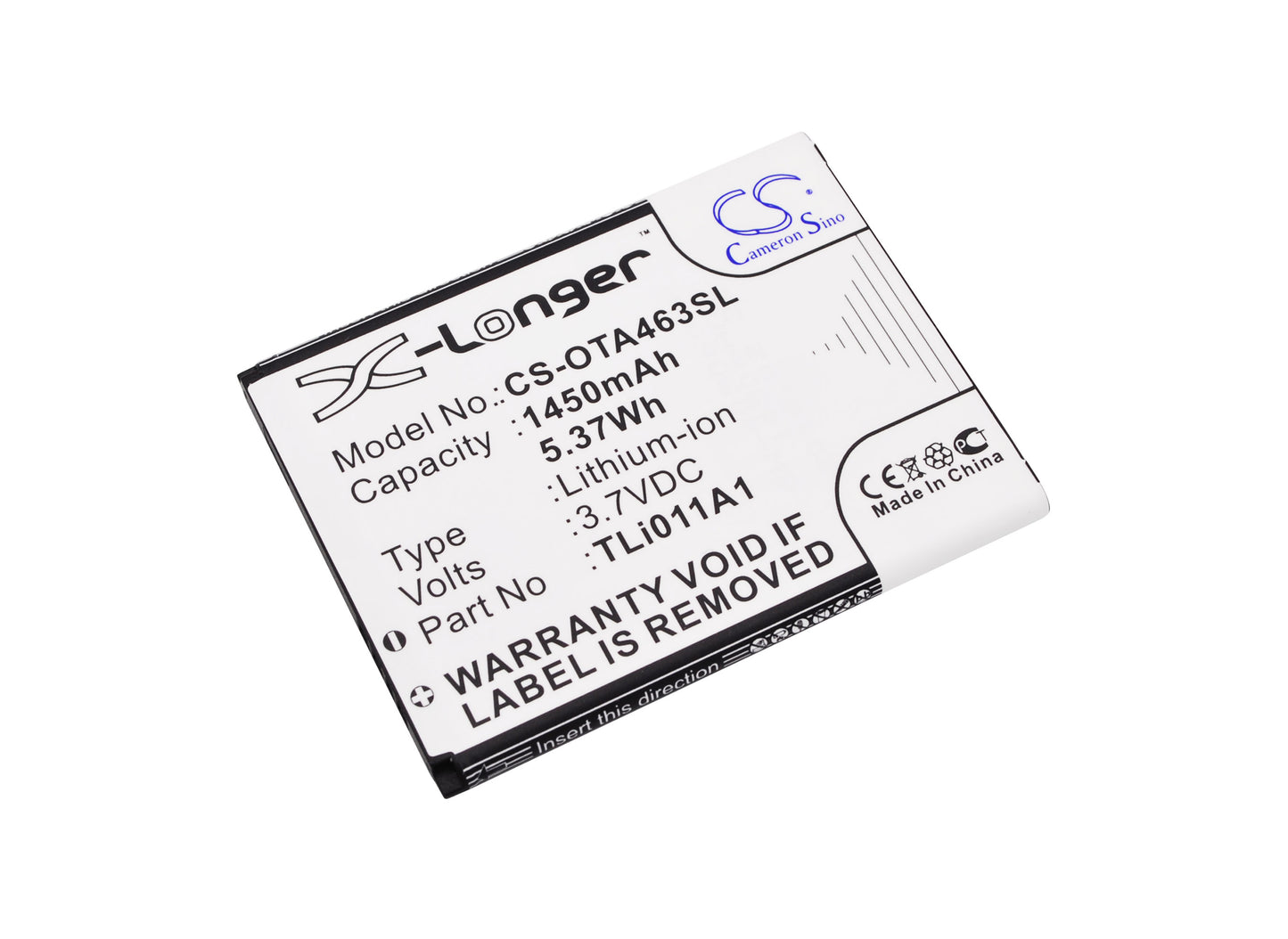 3.7V 1450mAh/5.37Wh Li-ion Mobile/SmartPhone Battery for TRACFONE