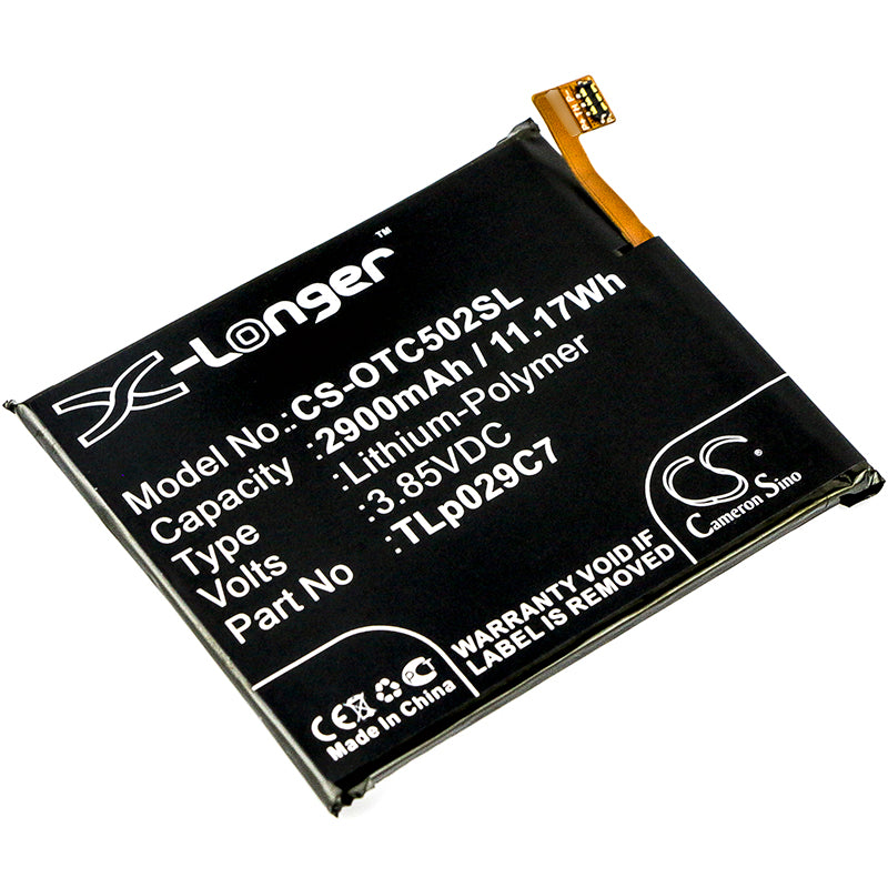 3.85V 2900mAh/11.17Wh Li-Polymer Mobile/SmartPhone Battery for Alcatel