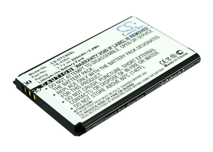 3.7V 800mAh Li-ion Mobile/SmartPhone Battery for TCL
