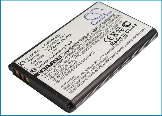 3.7V 1050mAh/3.88Wh Li-ion Mobile/SmartPhone Battery for Alcatel