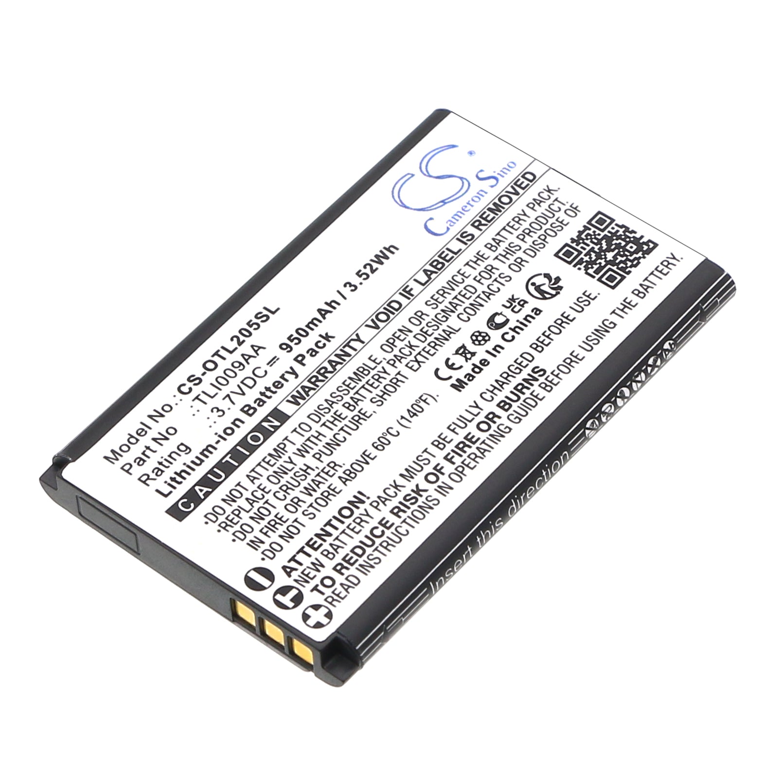 CS-OTL205SL Replacement Battery – Compatible with One Touch 2053, OT-2038X, OT-2053D, OT-2053X, OT-3025, OT-3025X, OT-3026, OT-3026G