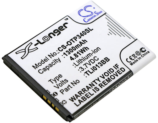 3.7V 1300mAh/4.81Wh Li-ion Mobile/SmartPhone Battery for Alcatel
