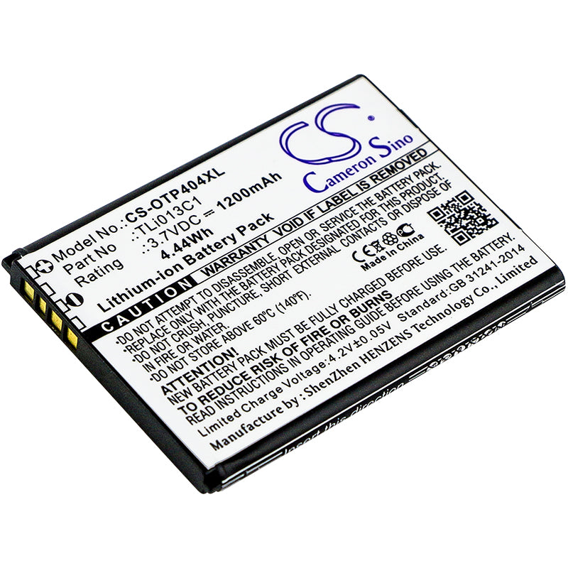 3.7V 1200mAh/4.44Wh Li-ion Mobile/SmartPhone Battery for Alcatel