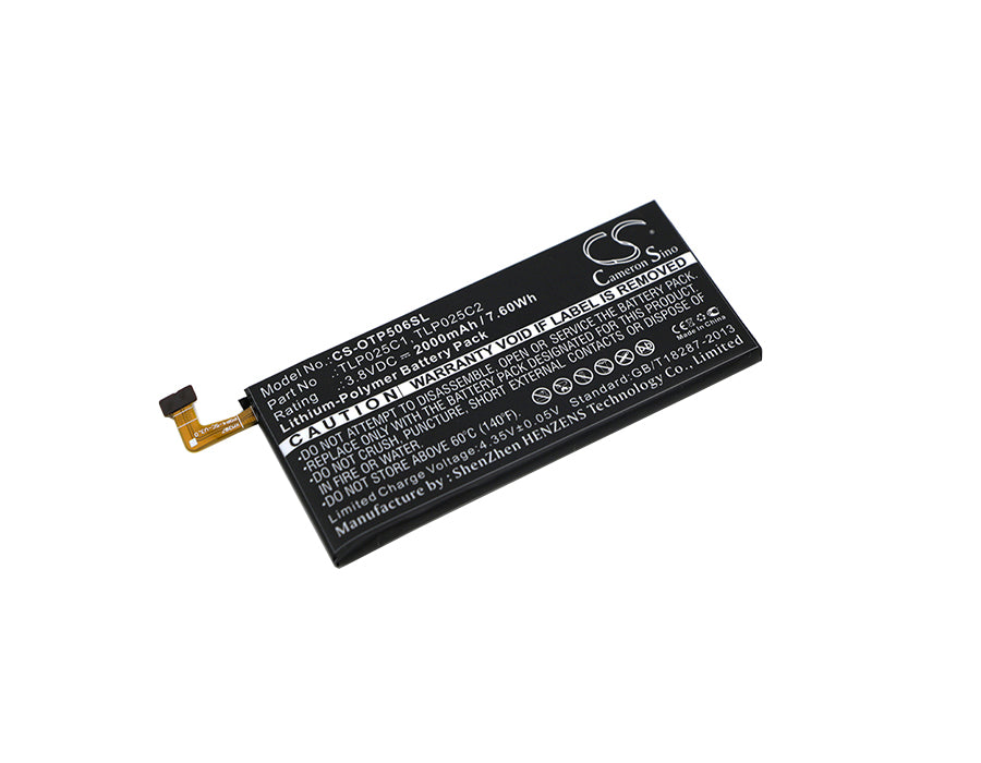 3.8V 2000mAh/7.60Wh Li-Polymer Mobile/SmartPhone Battery for Alcatel